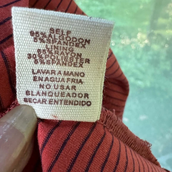 Hem & Thread S Anthropology Tank with crossed layered at hem, brick color NWT. - Picture 6 of 8